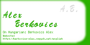 alex berkovics business card